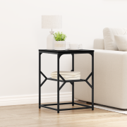 vidaXL Sängbord svart ek 41x40x60 cm konstruerat trä