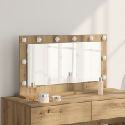 vidaXL Sminkspegel Konstnärlig ek Spånskiva 80 x 45 x 18 cm Spegel
