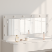 vidaXL Skrivbordsspegel med LED-lampor Vit 100x45x18 cm
