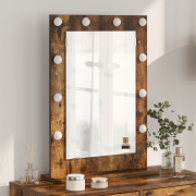 vidaXL Smink Spegel Rökt ek 70 x 50 x 18 cm Konstruerat trä och glas