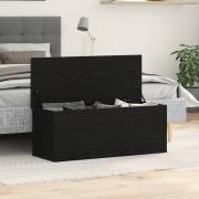 vidaXL Förvaringslåda i Svart Ek 102x35x35 cm, Tillverkad av Trä