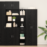 vidaXL Highboard Svart Ek 30x42,5x185 cm Konstruerat trä