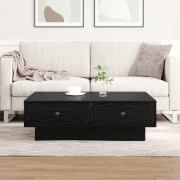 vidaXL Kaffe Bord Svart ek Konstruerat trä 90 x 90 x 28 cm Kaffe Bord