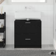 vidaXL Diskbänkskåp Svart Ek 59x37x59 cm Konstruerat Trä
