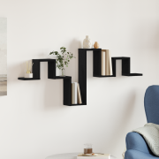 vidaXL Vägghylla Svart Ek 104,5x10x43 cm Konstruerat trä
