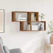 vidaXL Vägghylla Gammalt trä 100x20x53 cm Ingenjörsträ