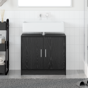 vidaXL Handfat Skåp Svart Ek 63x29x55 cm Konstruerat trä
