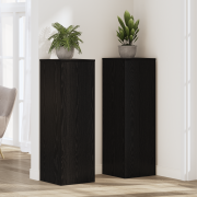 vidaXL Växtställ Svart Ek 33x33x100 cm Ingenjörsträ