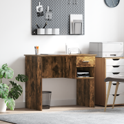 vidaXL Skrivbord med Förvaring Rökt Ek 90x49.5x75 cm Konstruerat trä