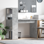 vidaXL Skrivbord med förvaring Betonggrå 113x54x120 cm Konstruerat trä
