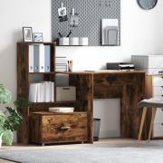 vidaXL Lådskåp Rökt ek MDF med faner Lådskåp Rektangulär Modern