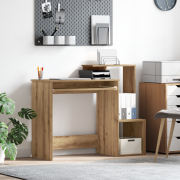 vidaXL Ek Datorbord Artisan Ek Spånskiva Medium Förvaring Datorbord