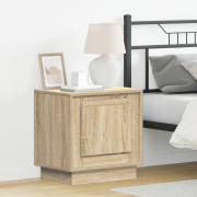 vidaXL Sängbord med LED-lampor 2 st Sonoma Ek 44x34,5x45 cm