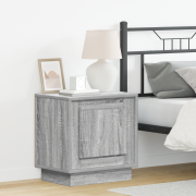 vidaXL Sängbord med LED-lampor Grå Sonoma 44x34,5x45 cm