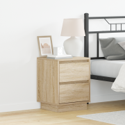 vidaXL Sängbord med LED-lampor 2 stycken Sonoma Ek 39x34.5x50 cm