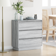 vidaXL Sängskåp med LED grå sonoma 71x34,5x75 cm konstruerat trä