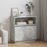 vidaXL Sideboard med LED Betonggrå 71x34,5x75 cm Konstruerat trä