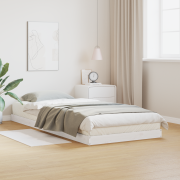 vidaXL Sängram vit 90x210 cm massiv furu