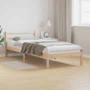 vidaXL Sängram med huvudgavel 80x210 cm massiv furu