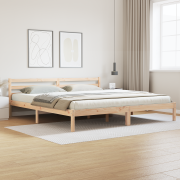 vidaXL Sängram med huvudgavel 180x210 cm massiv furu