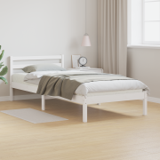 vidaXL Sängram med huvudgavel vit 80x220 cm massiv furu