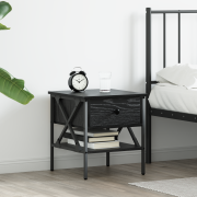 vidaXL Sängbord Svart ek 40x42x45 cm Konstruerat trä