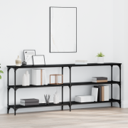 vidaXL Konsolbord Svart Ek 200x29x75 cm Konstruerat trä