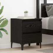 vidaXL Sängskåp Svart Ek 40x35x50 cm Trä
