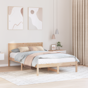vidaXL Tallträ Sängram Naturlig Tallträ 135 x 190 cm Trä Sängram