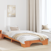 vidaXL Sängram Vaxbrun Massivt furu 100 x 200 cm Hållbar Sängram