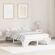 vidaXL Sängram Vit 120x200 cm i Massivt Tallträ