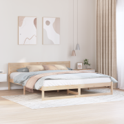 vidaXL Sängram Naturlig Massivt tallträ 200 x 200 cm