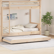 vidaXL Sängram Naturlig Massivt Tallträ 90 x 190 cm