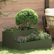 vidaXL Planterare Olivgrön 80x80x50 cm Kallvalsad stål