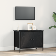vidaXL Svart ek TV-bänk Svart ek Konstruerat trä 60 x 35 x 45 cm TV-bä...