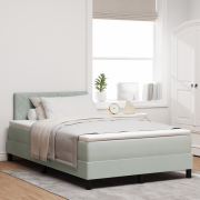 vidaXL Box Spring Säng med Madrass Ljusgrå Liten Dubbel Sammet
