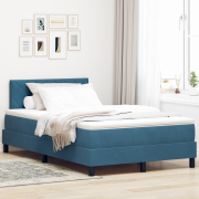 vidaXL Sängbotten med Madrass Mörk Blå 120x200 cm Sammet
