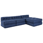 vidaXL Modulpuff 4 st indigo tyg