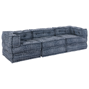 vidaXL Modulsoffa 3-sits konvertibel indigo tyg
