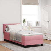 vidaXL Sängbotten med madrass Rosa 80x200 cm Sammet