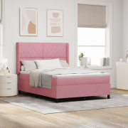 vidaXL Resårsäng med madrass 140x200 cm rosa sammet