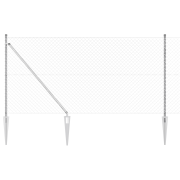 vidaXL Kedjestängsel med 7 Spike Poster 1x10 m Galvaniserat Stål
