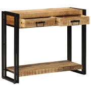 vidaXL Konsolbord 90x33x75 cm Solid Grovt Mango