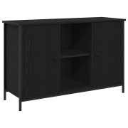 vidaXL TV-bänk svart ek 101x35x65 cm konstruerat trä och stål