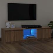 vidaXL TV-bänk med LED-belysning Brun ek 120x30x36 cm