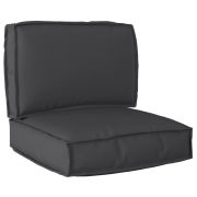 vidaXL 2 Delar Pallet Kuddset Svart Oxford Tyg