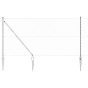 vidaXL Kedjestängsel med 7 spikposter 1x10 m galvaniserat stål