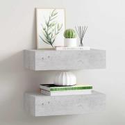 vidaXL Vägglådor betonggrå 2 st 40x23,5x10 cm MDF