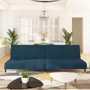 vidaXL Bäddsoffa 2-sits blå sammet