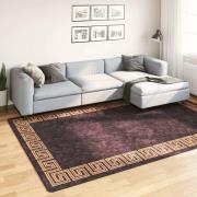 vidaXL Matta tvättbar 190x300 cm svart och guld halkfri